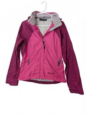 Marmot Women's S Rain Jacket Waterproof Raspberry Packable and Removable Hood